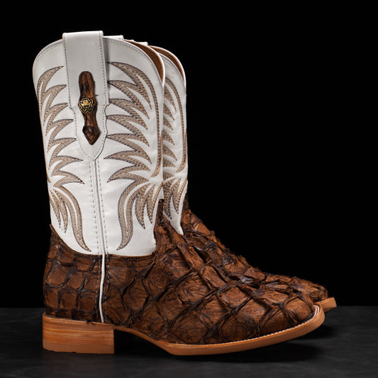 AUTHENTIC Brown Pirarucu – Square Toe