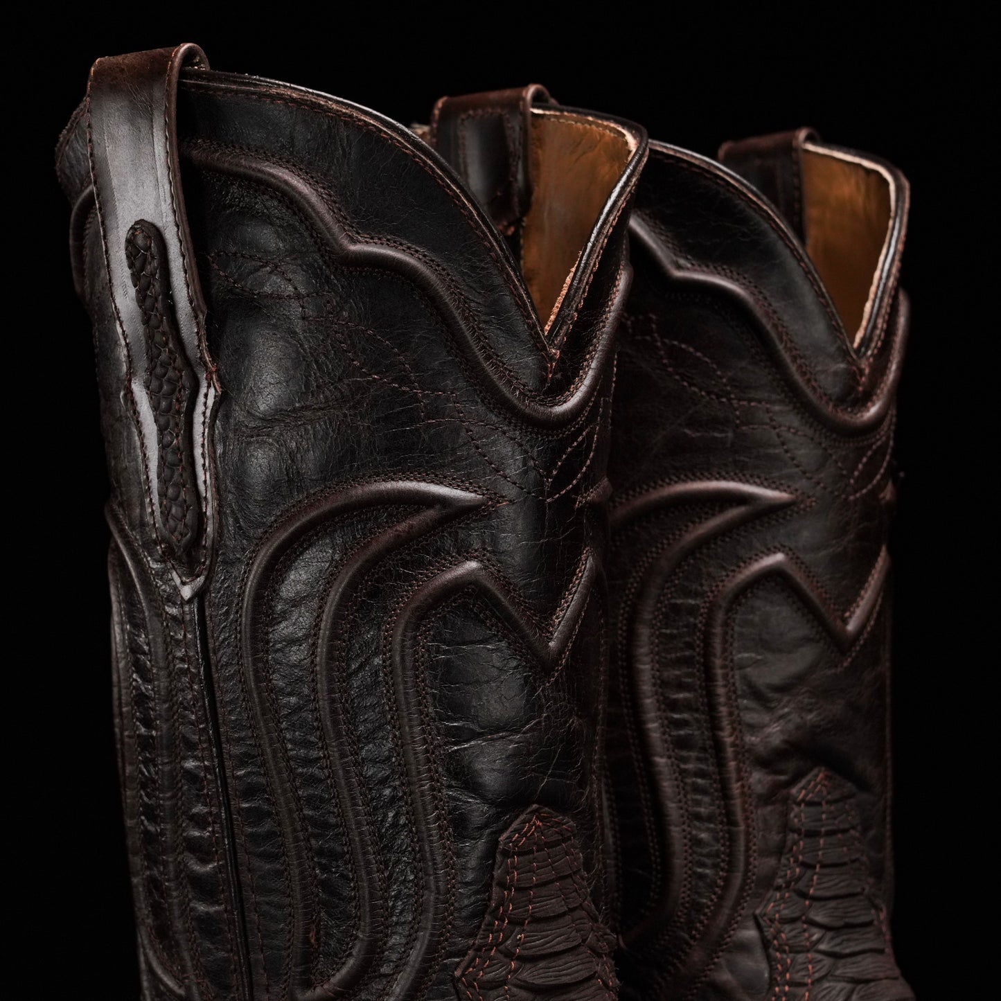 Matte Brown Python – Square Toe