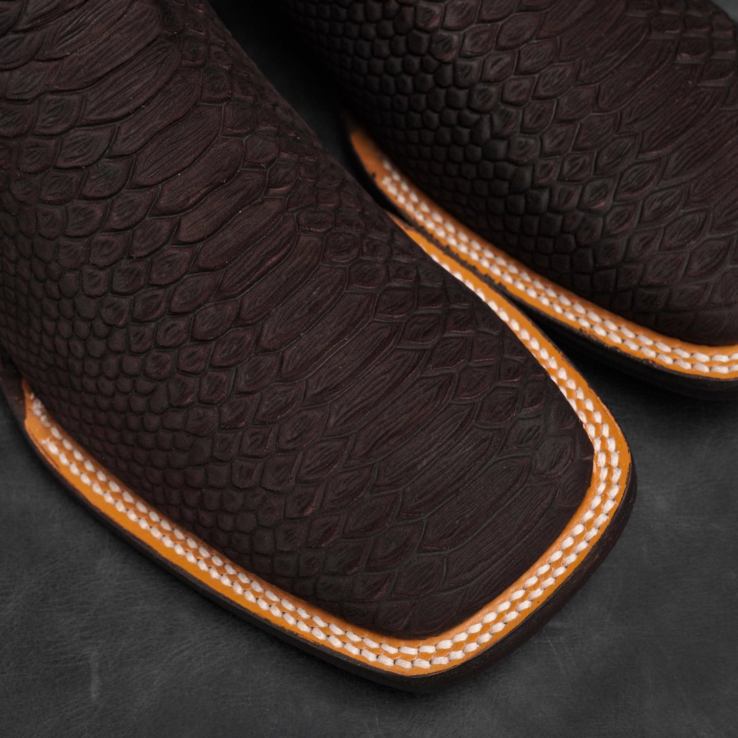 Matte Brown Python – Square Toe