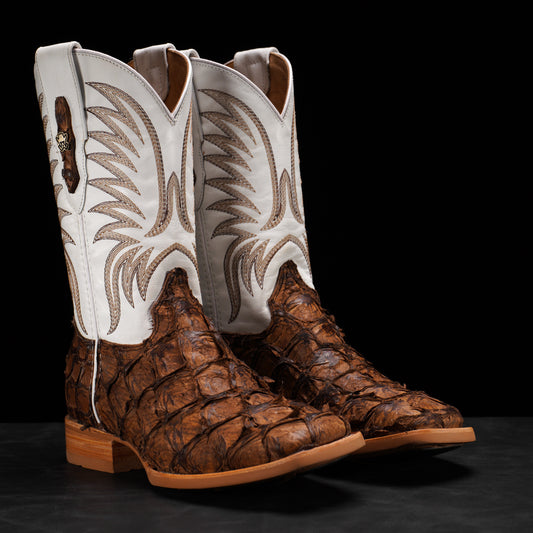 AUTHENTIC Brown Pirarucu – Square Toe