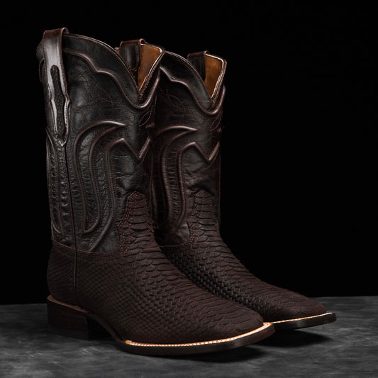 Matte Brown Python – Square Toe