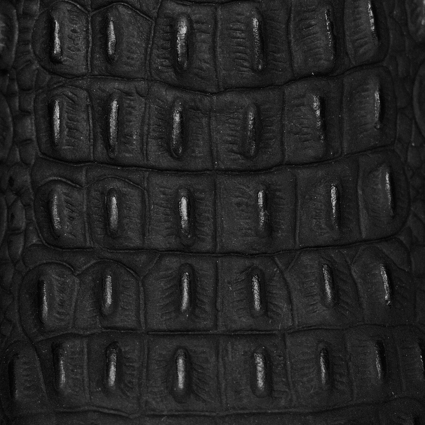 Matte Black Caiman Horn Back – Square Toe